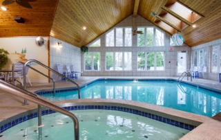 Indoor pool and hot tub.